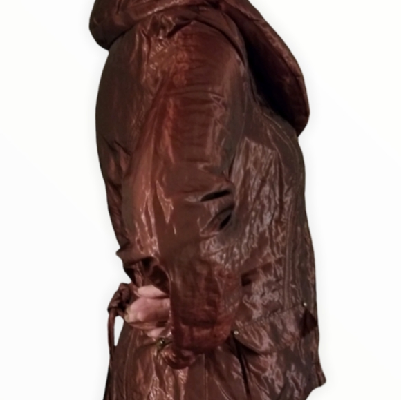 CACHE Metallic Plum Iridescent Crinkled Funky Shawl Womens Jacket. - Picture 11 of 11